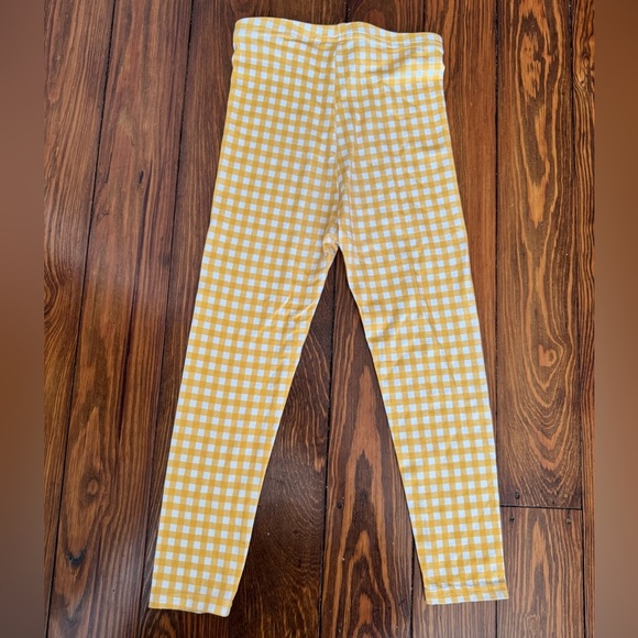 Vivie And Ash Yellow Gingham Girls Leggings Size 4/5T - Picture 2 of 4